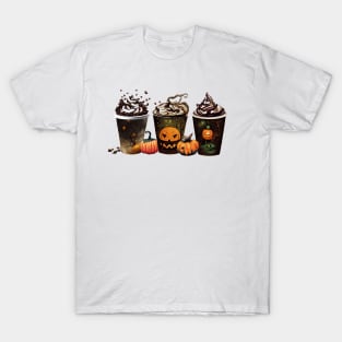 Halloween coffee cups - fall style coffee design T-Shirt